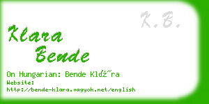 klara bende business card